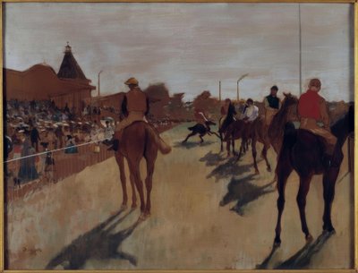 The Parade, also called Racehorses in Front of the Stands by Edgar Degas
